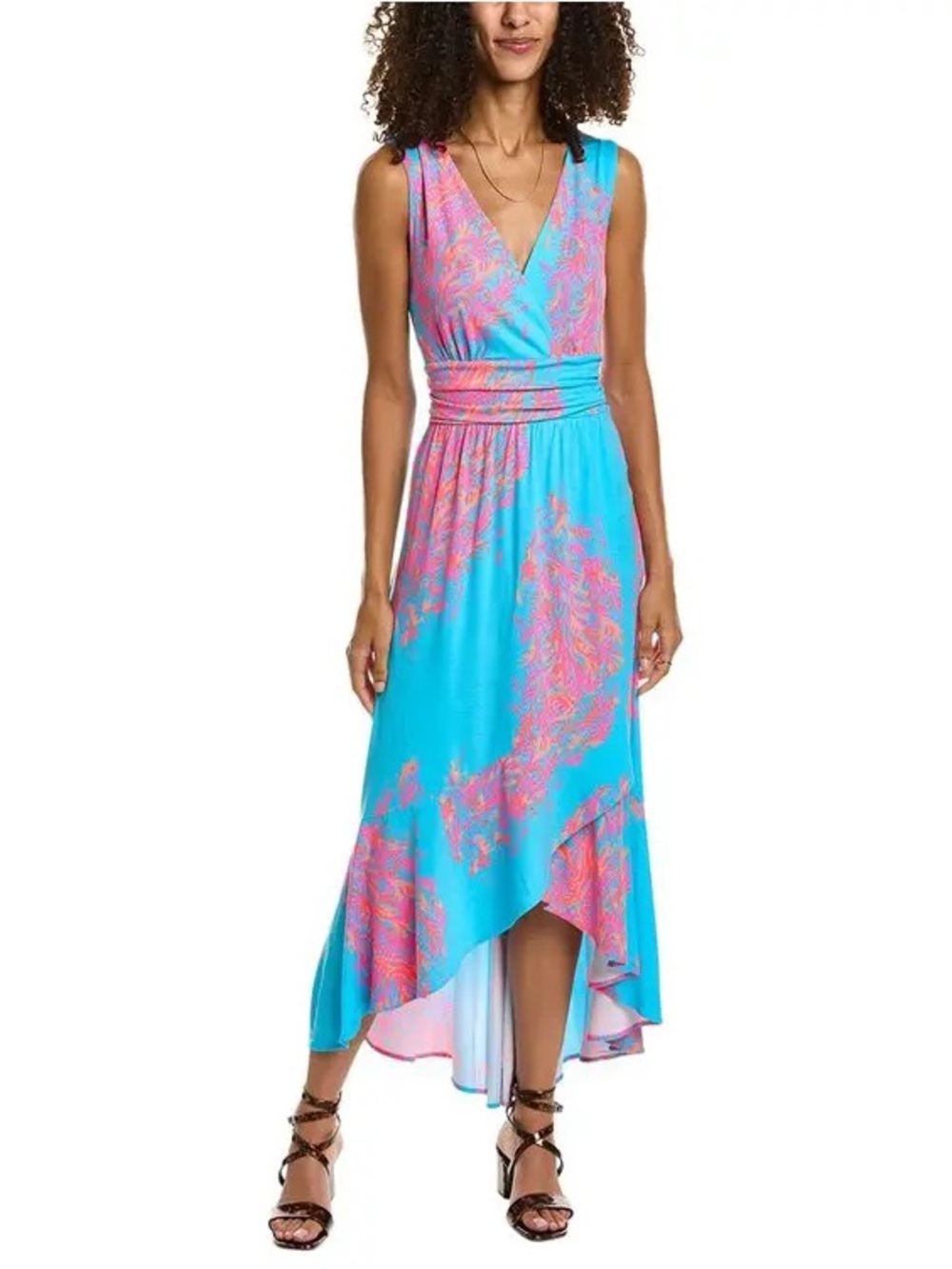 $218 Lilly Pulitzer Moana Maxi Dress - Turquoise Oasis Goddess of the Sea, M